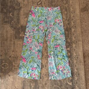Lilly Pulitzer Blue and Pink Casual Palazzo Pants